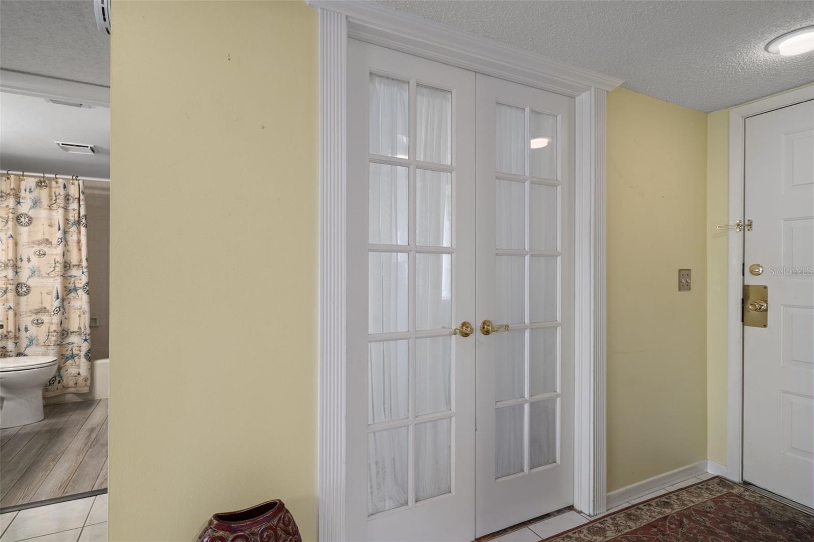 French doors to office