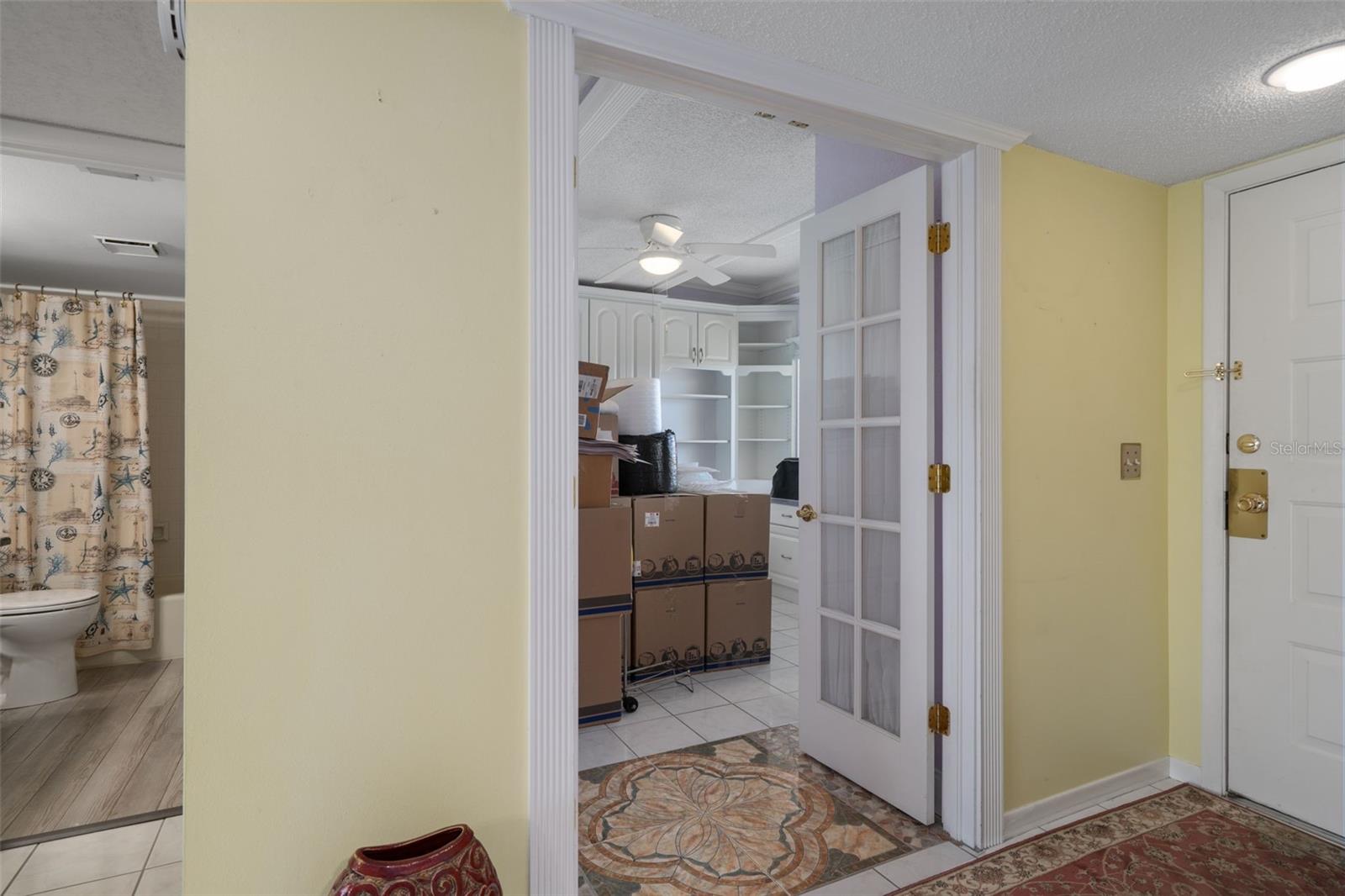 French doors to office