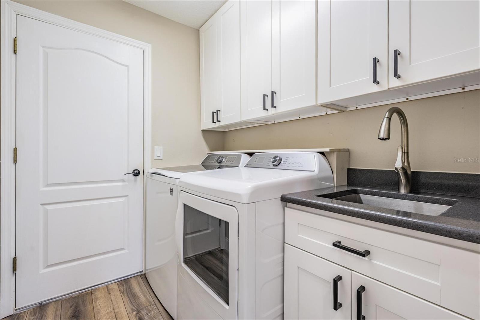 Cabinets provide additional storage