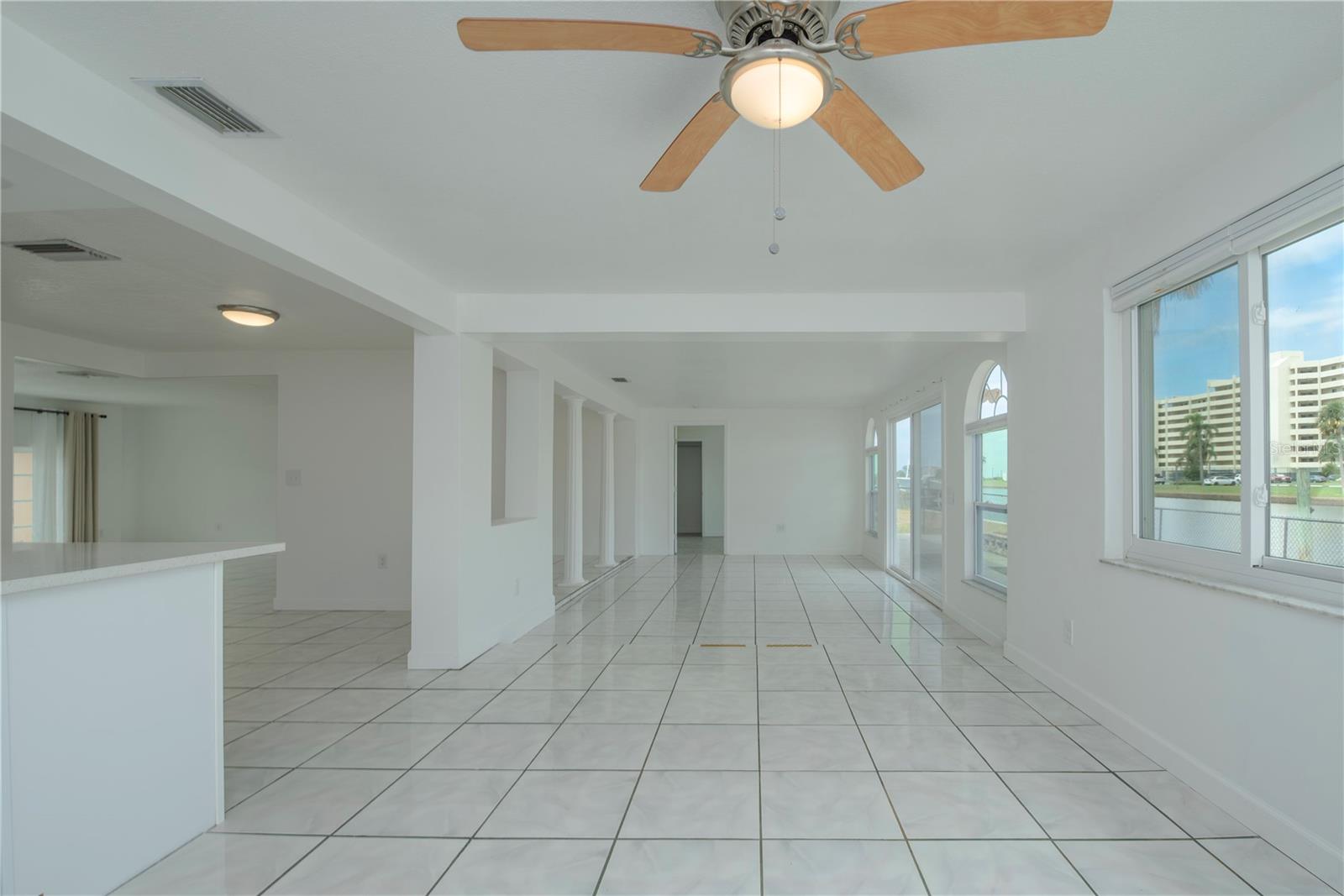 Flex space looking into family room.
