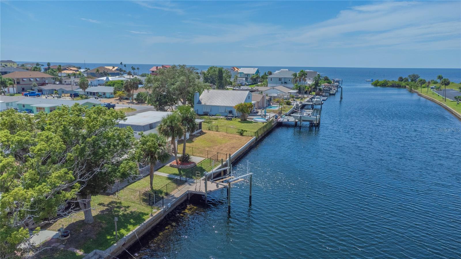 Aerial view facing toward the Gulf.
