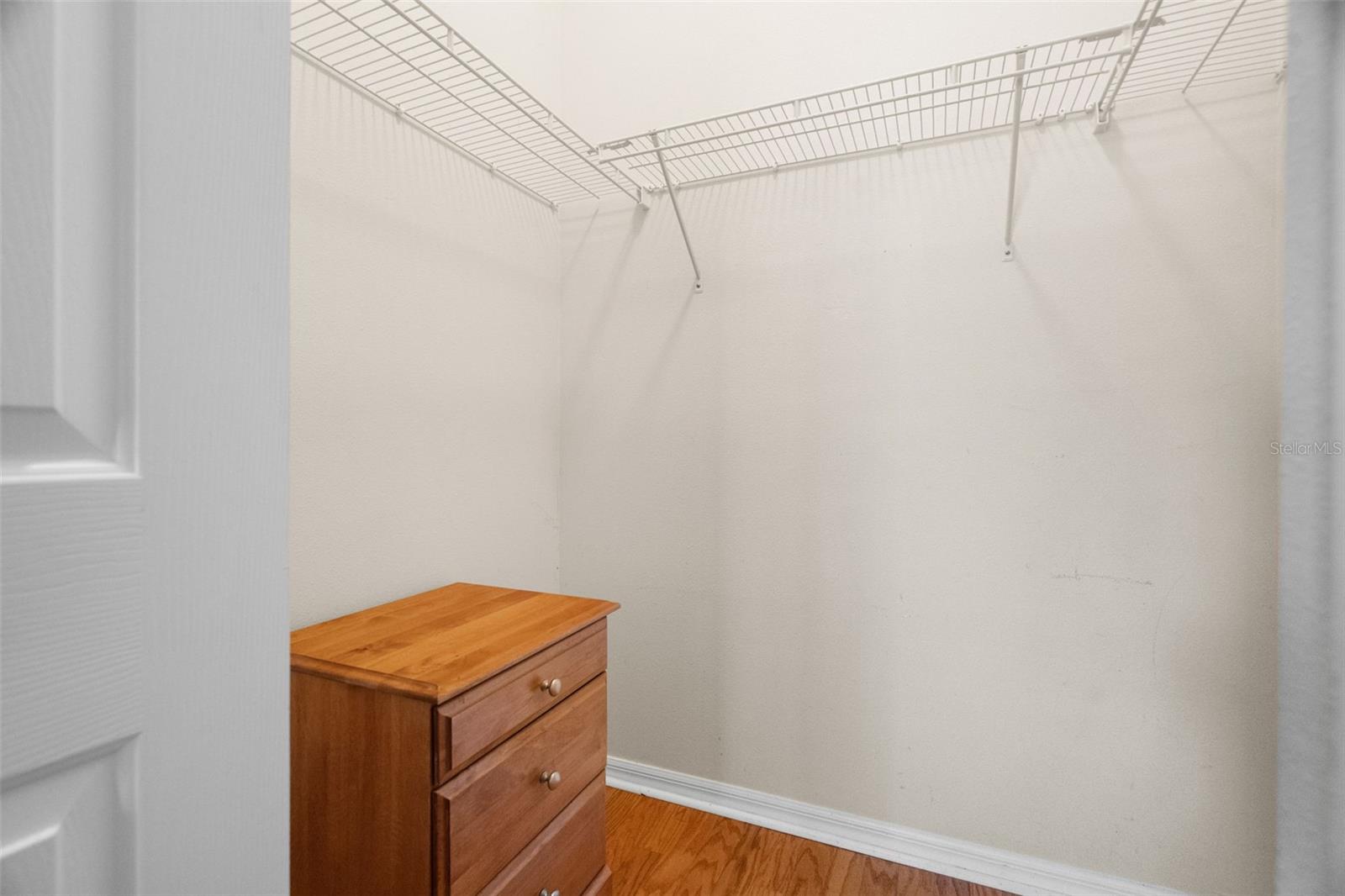 Walk-in closet in guest bedroom