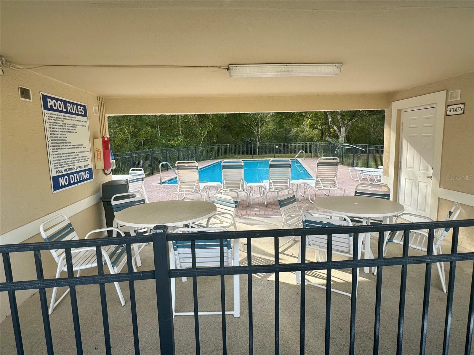 Community pool cabana