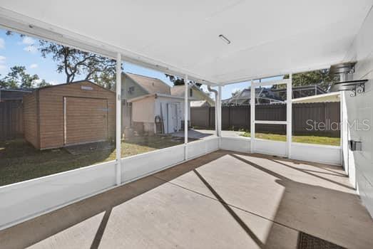 Covered patio View of Detached Garage