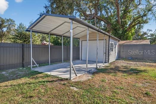 Detached 1 car Garage & 1 Car Carport