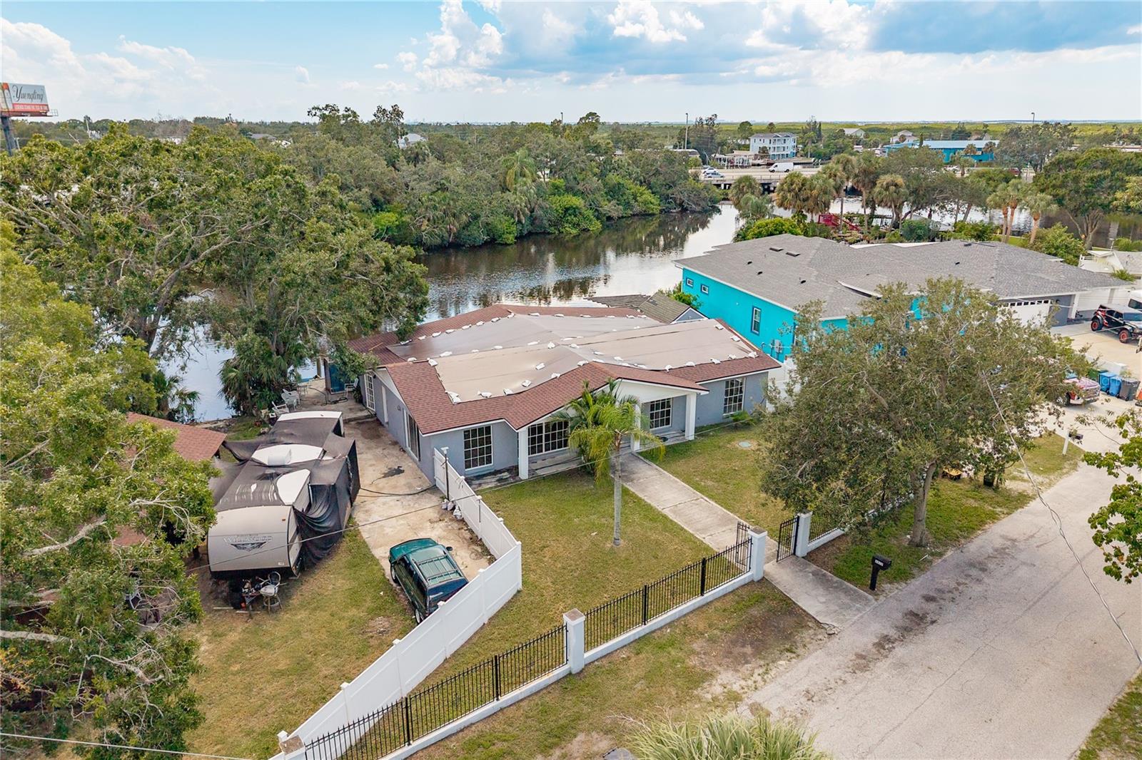 Aerial Front and Canal View