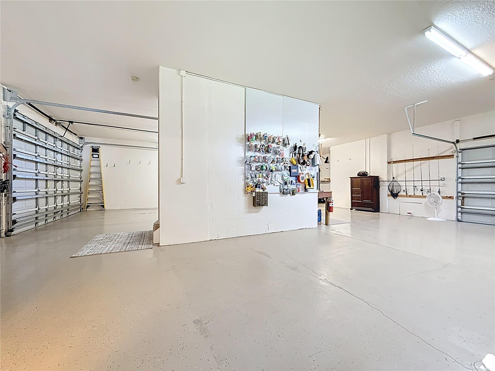 Garage with workshop space
