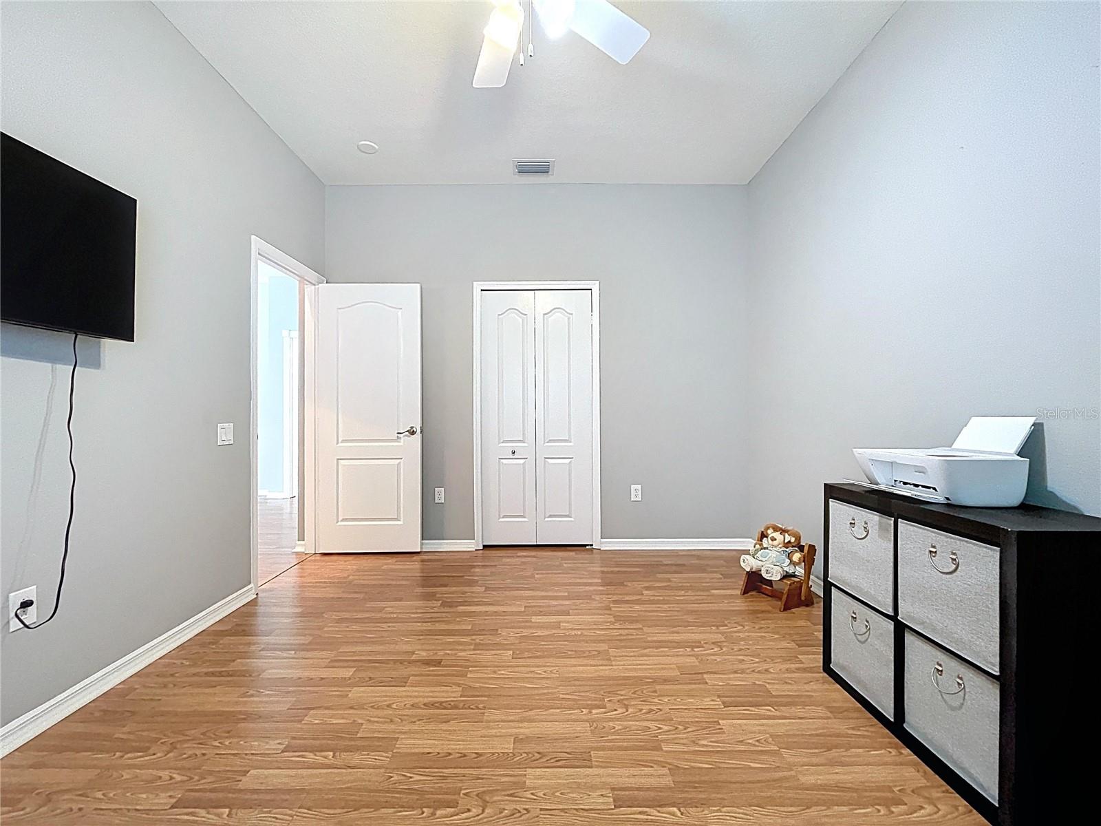 Built in closet with 2nd bath across the hall