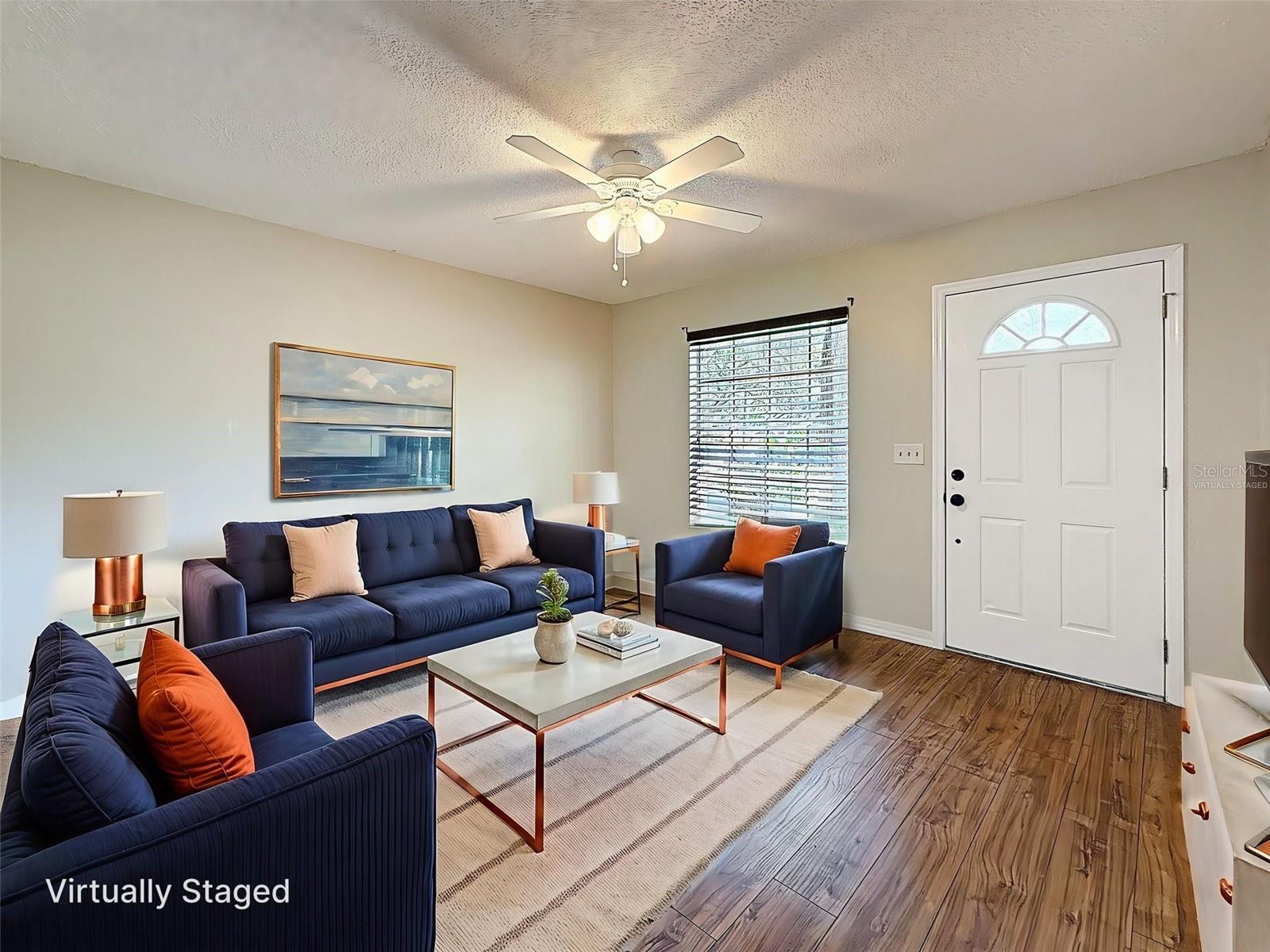 Living room - virtually staged