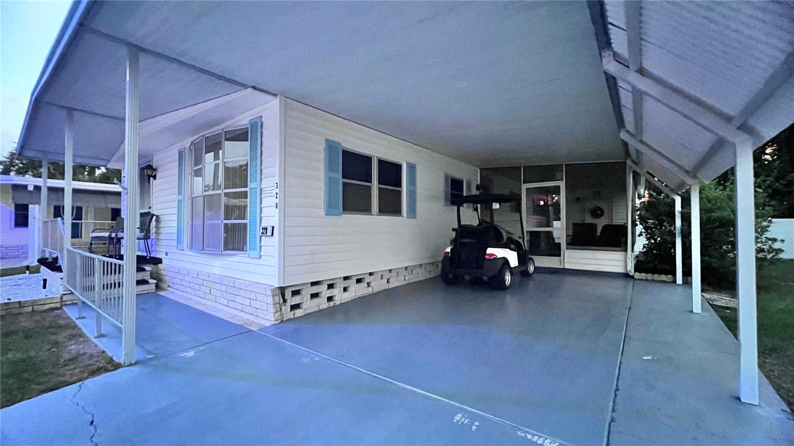 Exterior under carport driveway