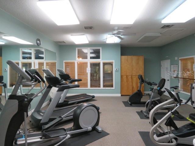 Offering full workout room with free weights as well machines.