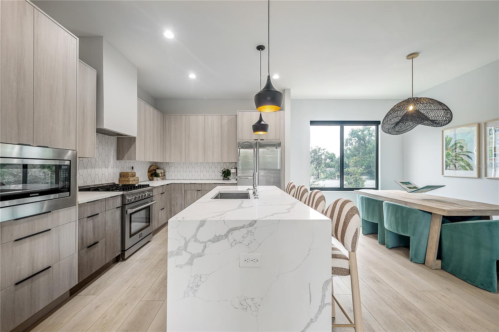 kitchen and dining