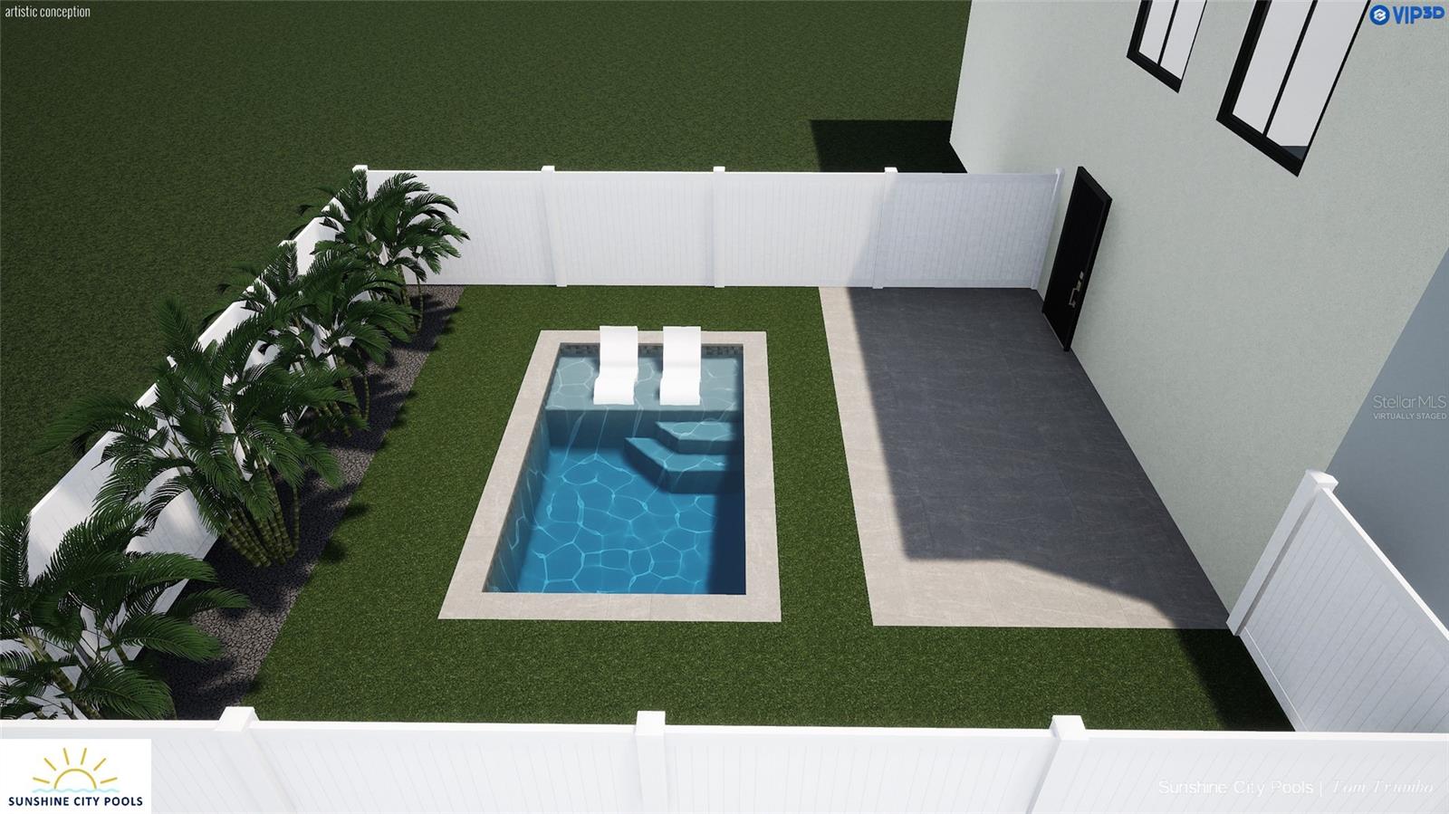 virtually staged pool