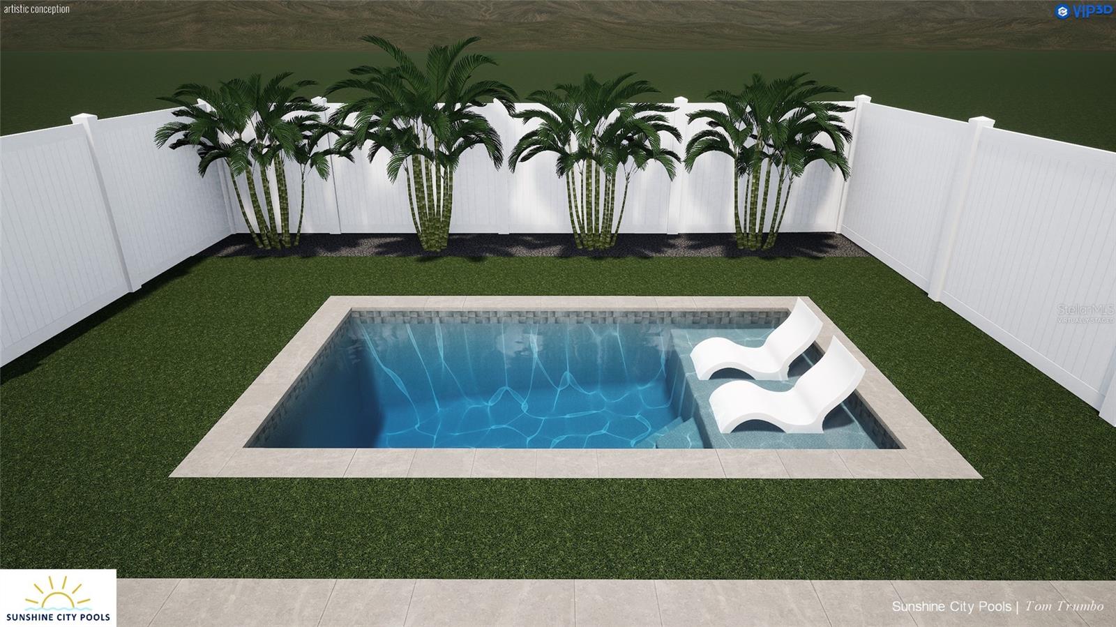 virtually staged pool