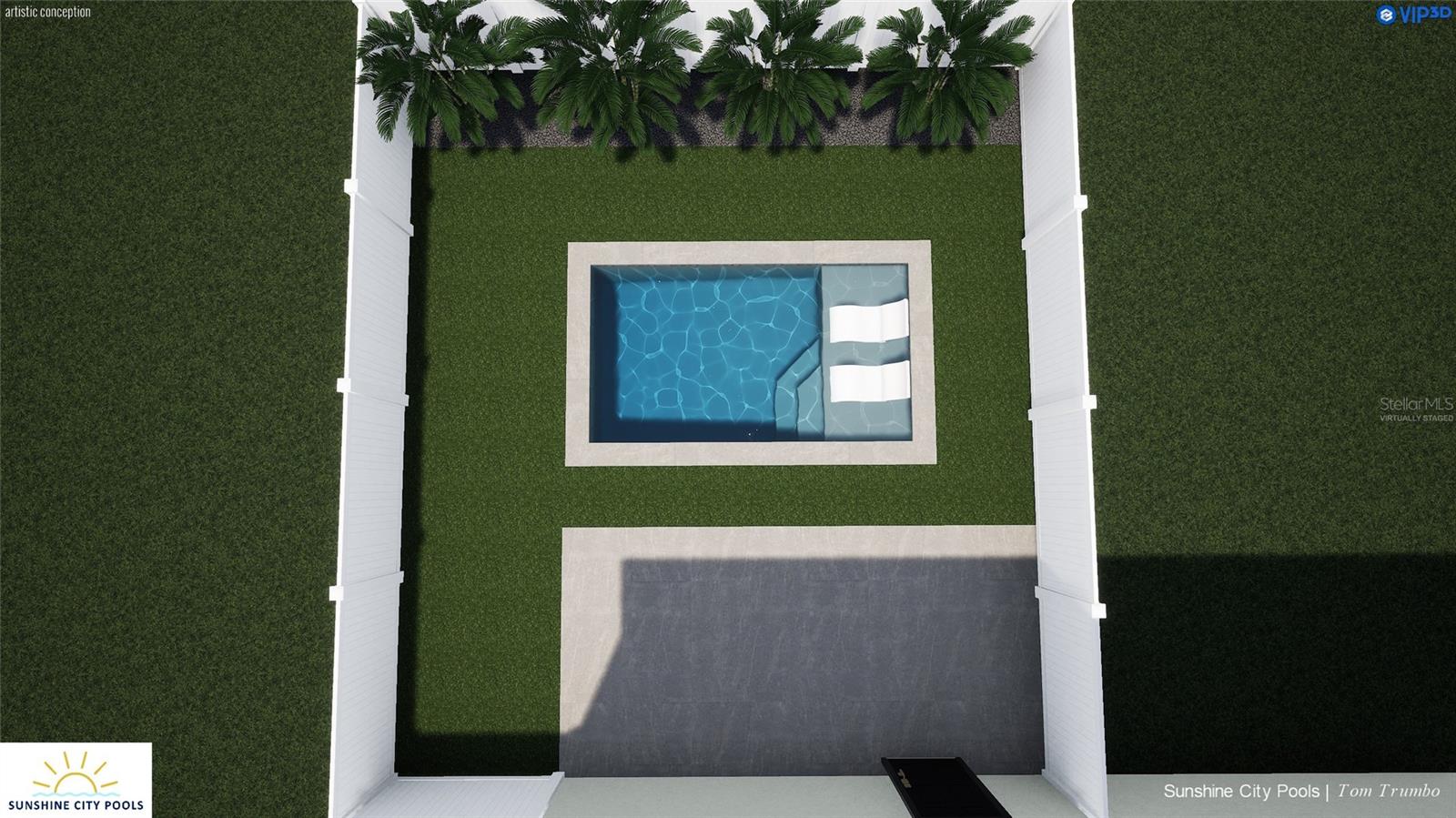 virtually staged pool