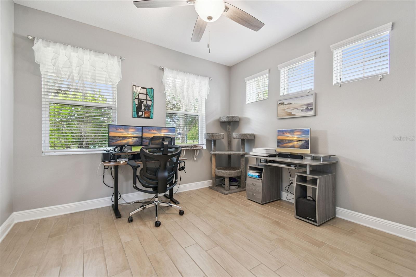 Main floor flex/office space with french doors