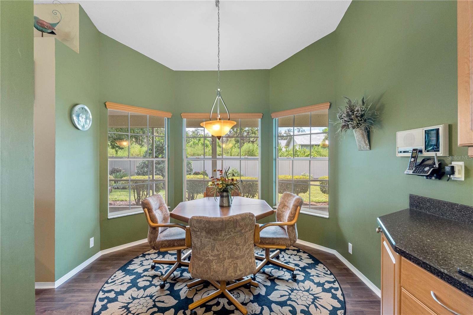 The natural light and views, with plenty of room in the kitchen