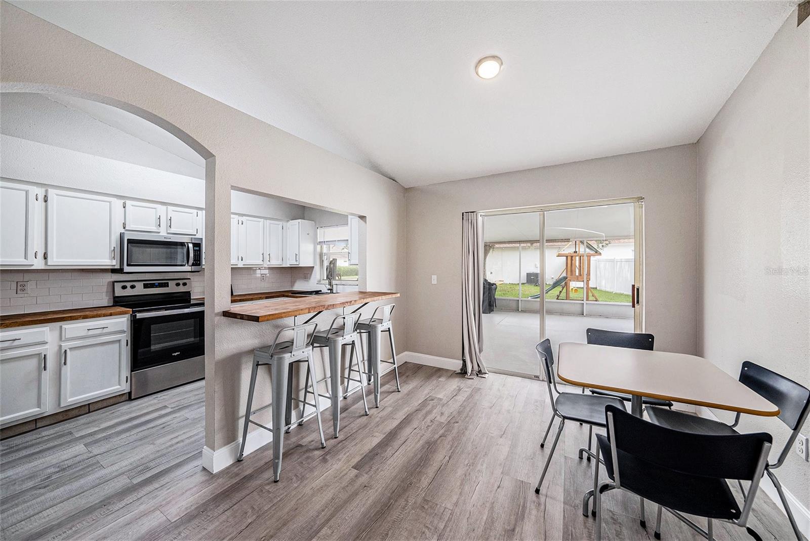 Enjoy your coffee and toast at the breakfast bar or relax at the dining table while you watch the kids in the backyard.