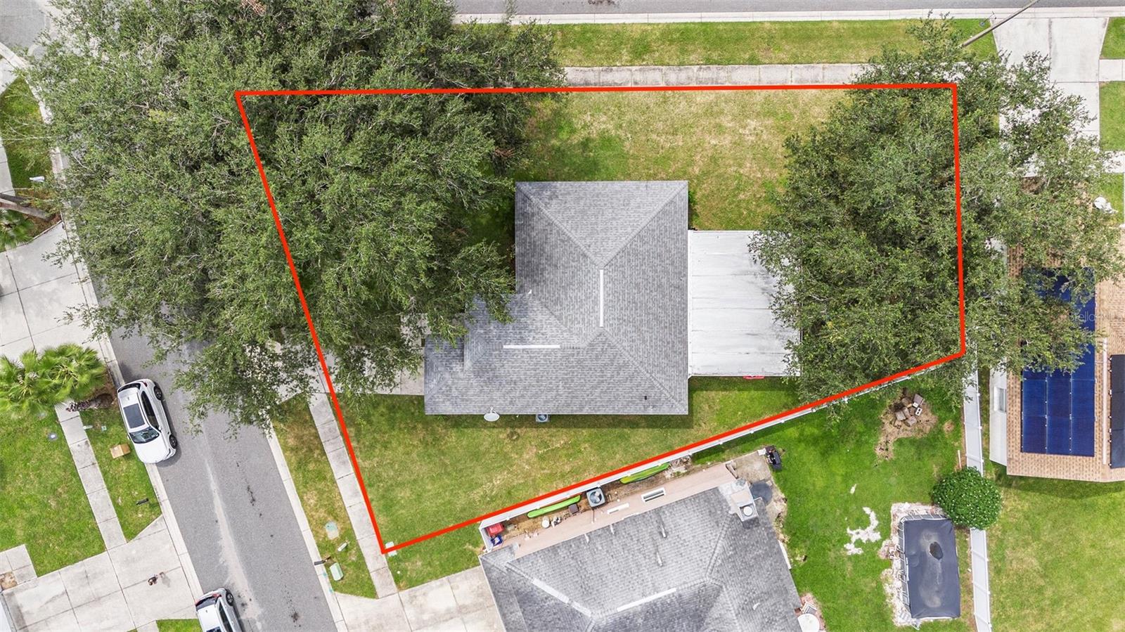 Oversized (69x120) corner lot.