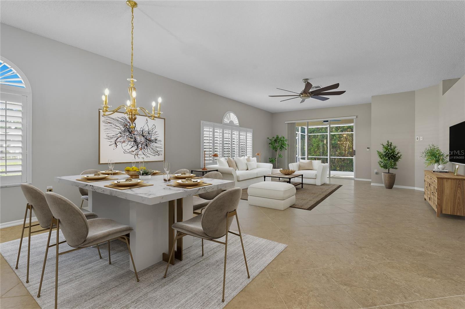 Dining Room / Living Room Virtually Staged