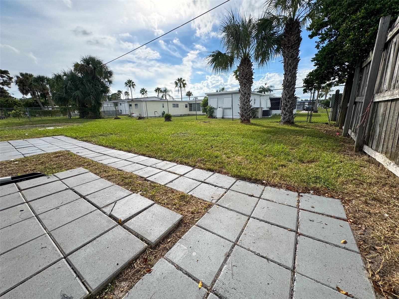Back yard pavers