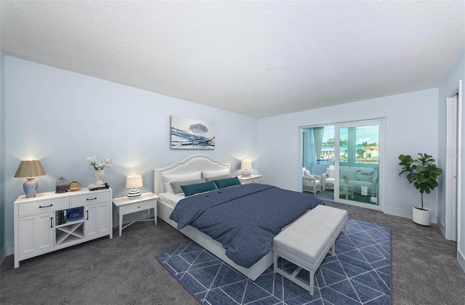 Virtually staged - primary bedroom