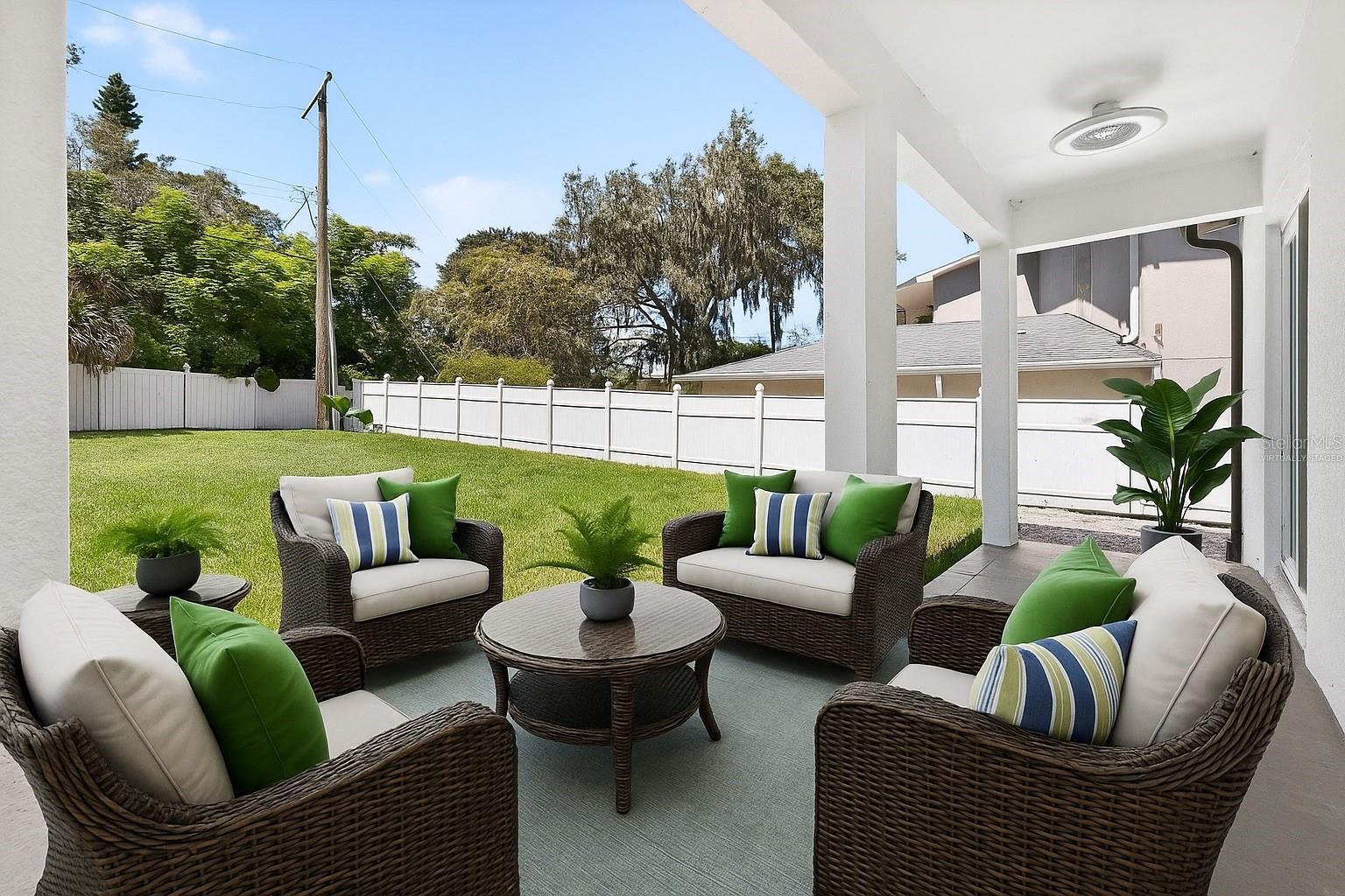 Rear Patio - virtually staged