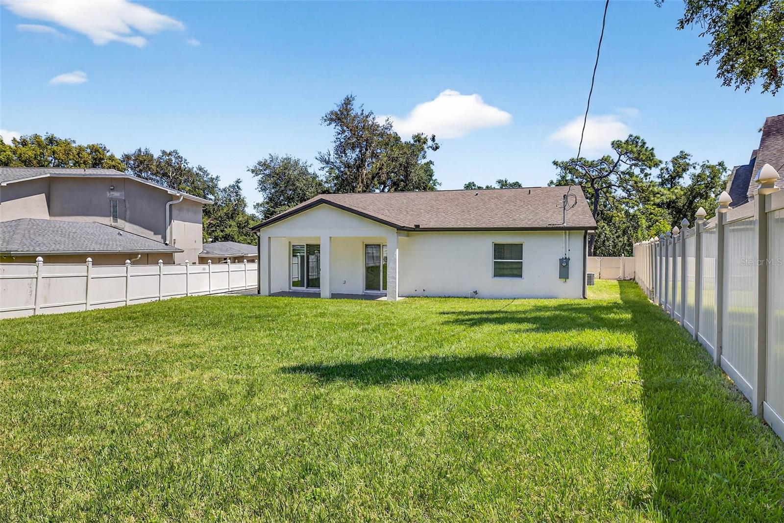 Large fenced in backyard