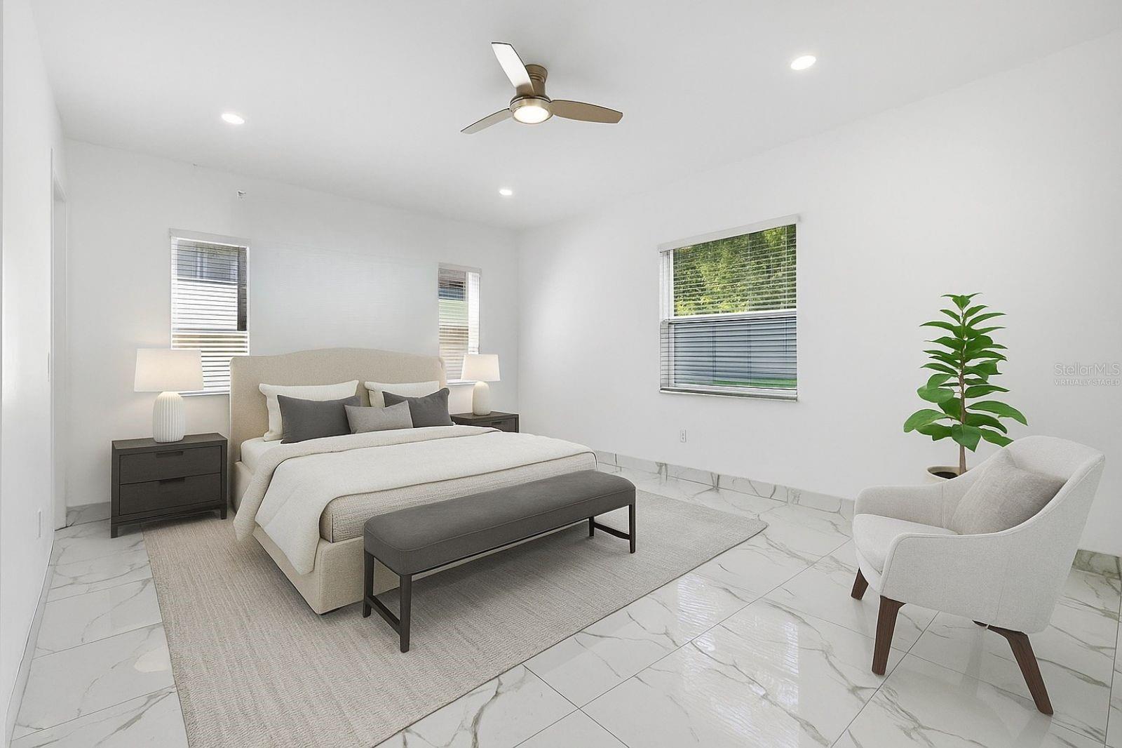 Primary Bedroom - virtually staged