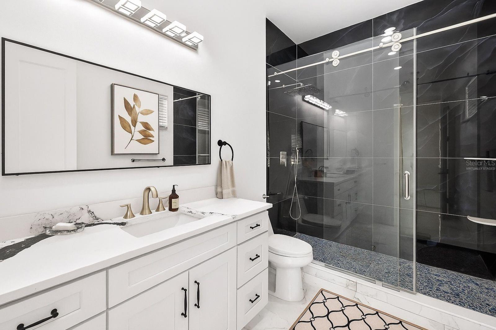 Primary Bathroom - virtually staged