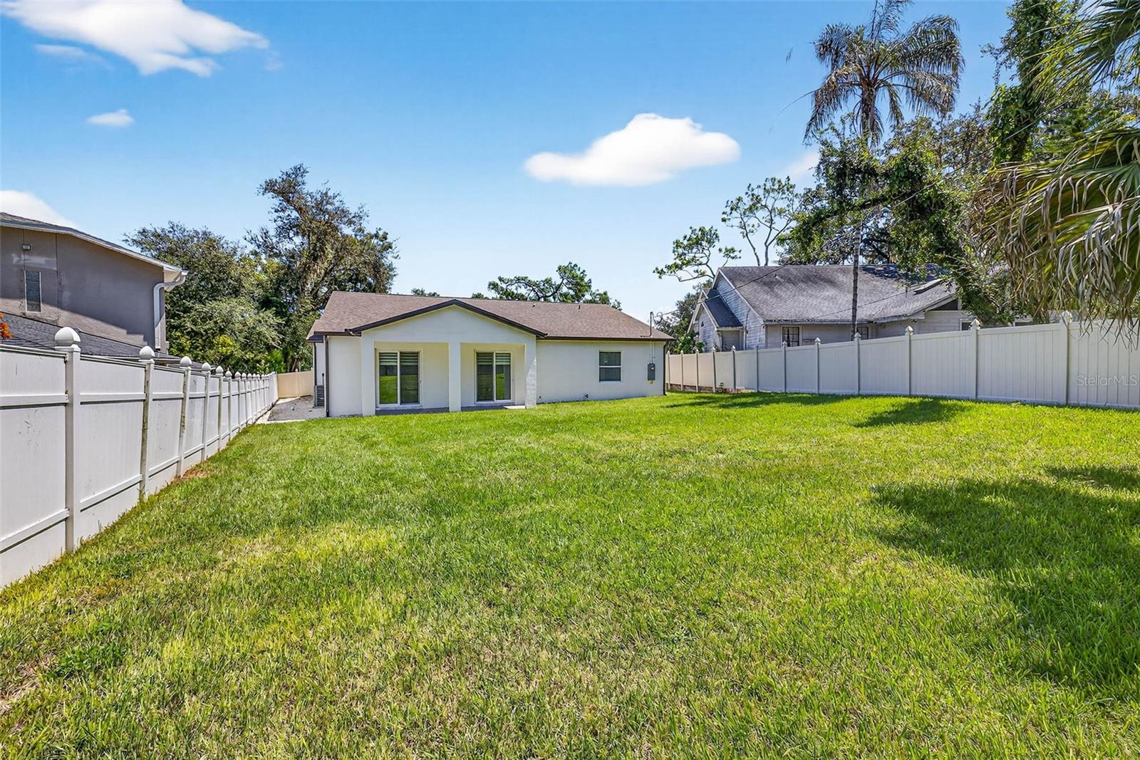 Large fenced in backyard