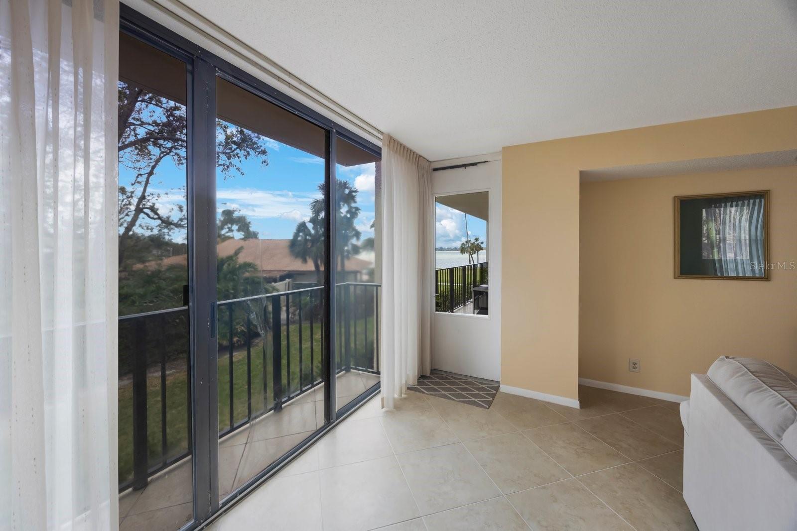 Large slider from living room.