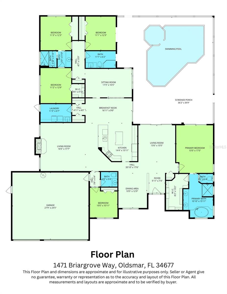 Floor Plan -1471 Briargrove Way. Oldsmar, FL 34677