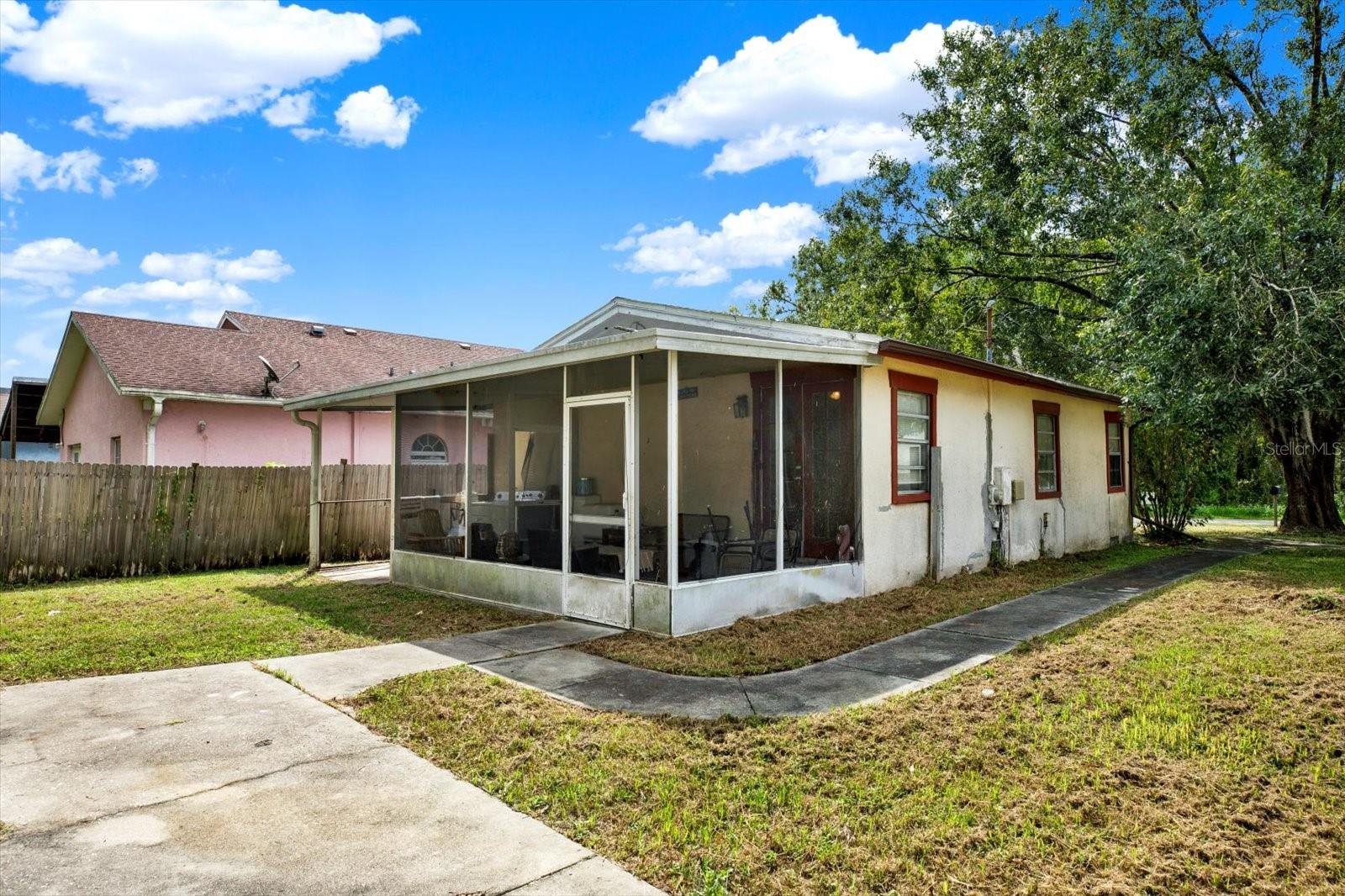 Rear exterior of house