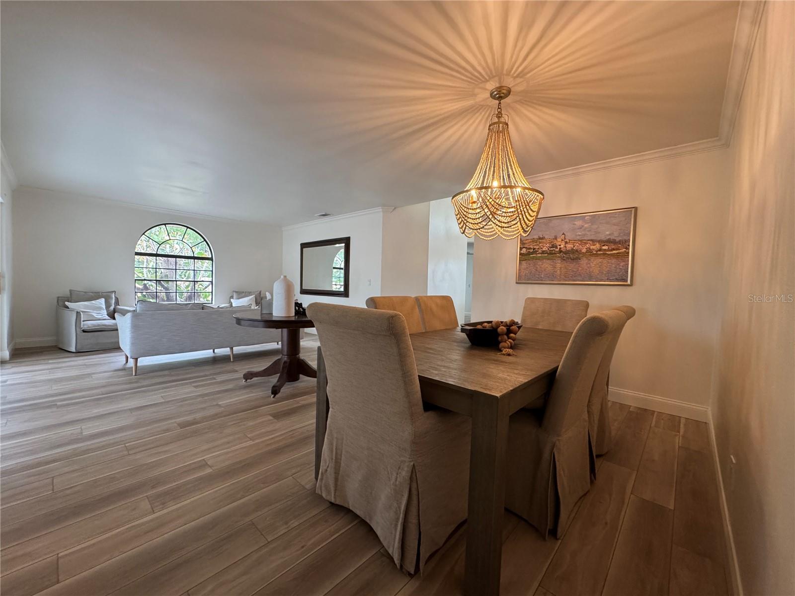 Dining room leading into the Family room