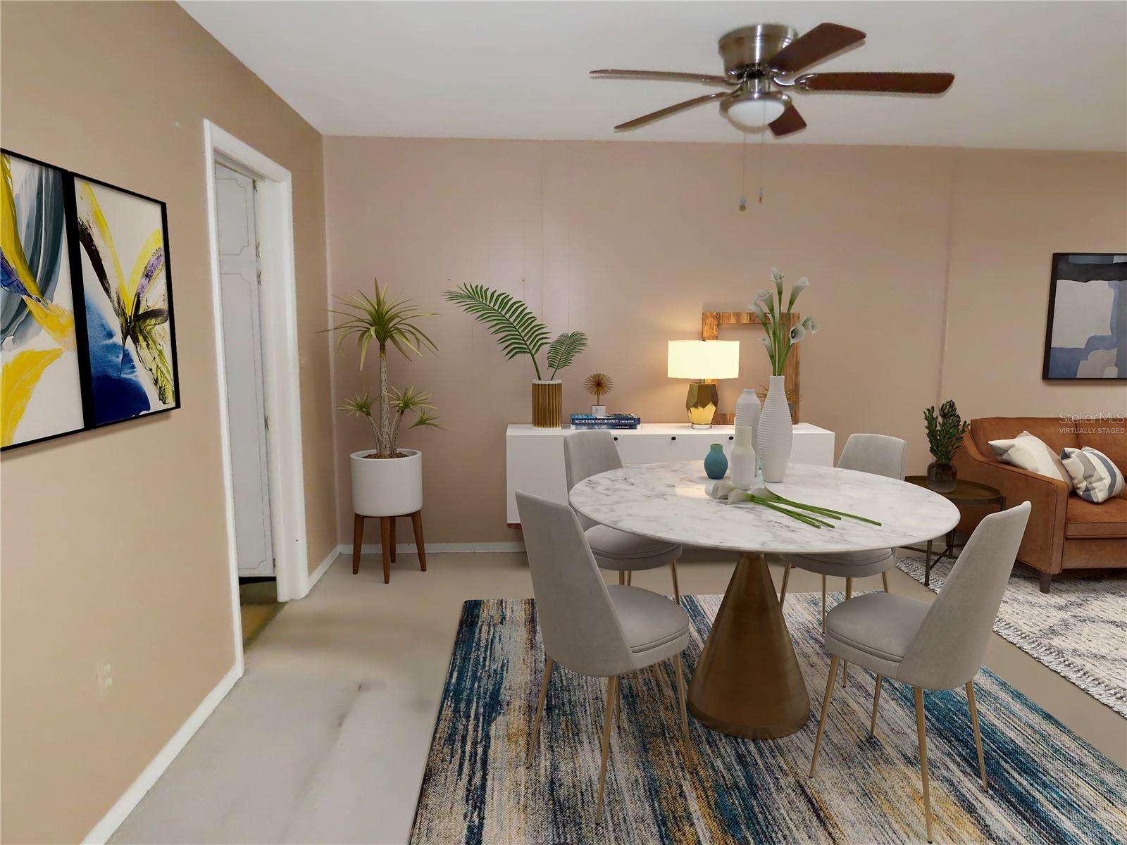 Virtually staged - dining area
