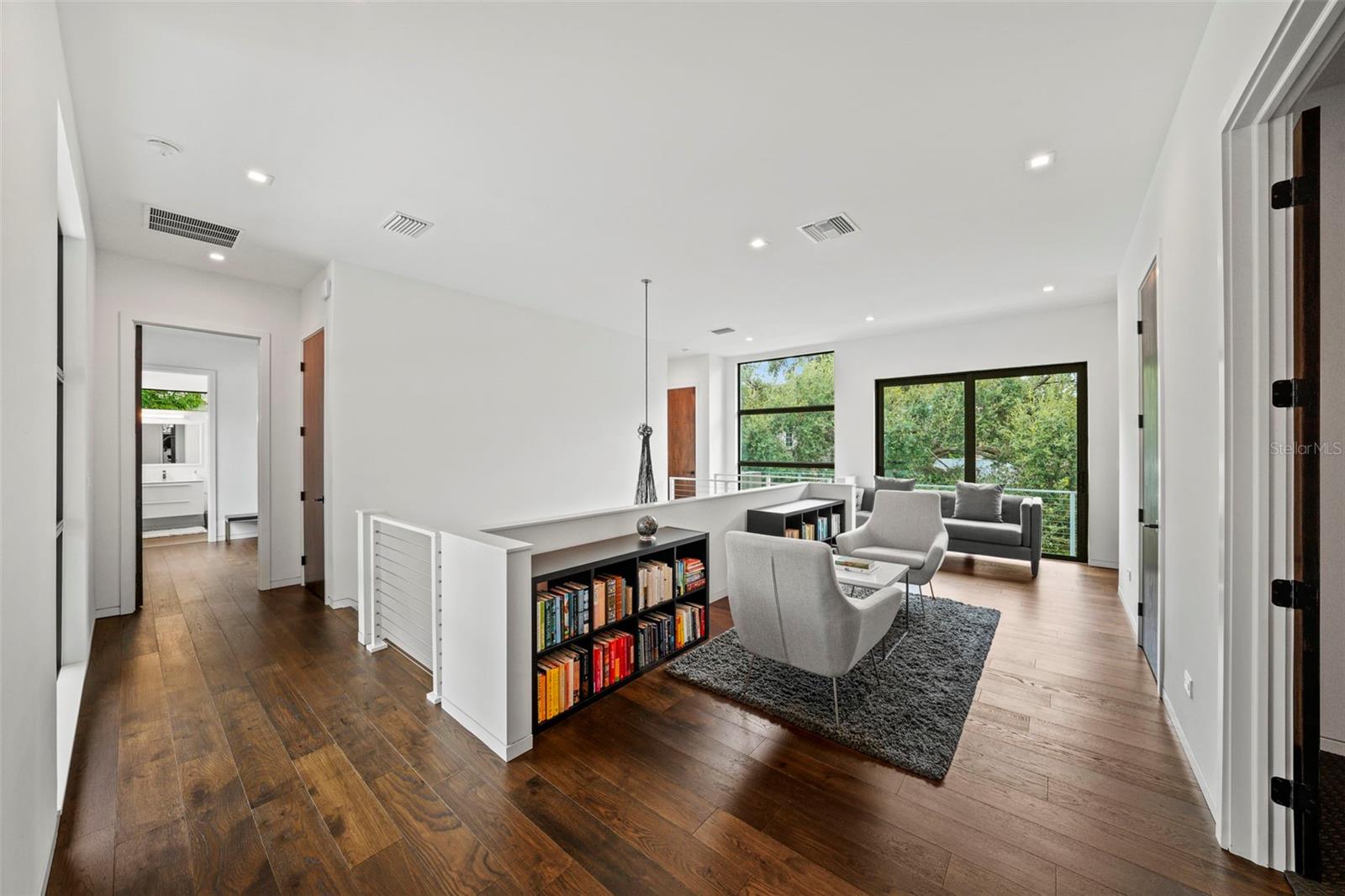 Upstairs find a spacious loft