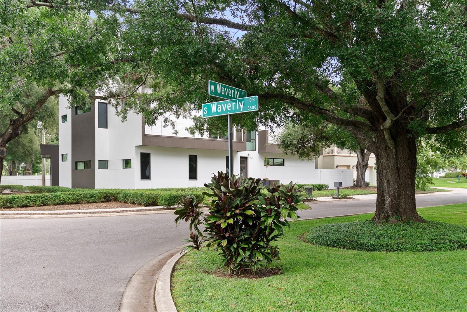 The home is situated right by Waverly Park Circle