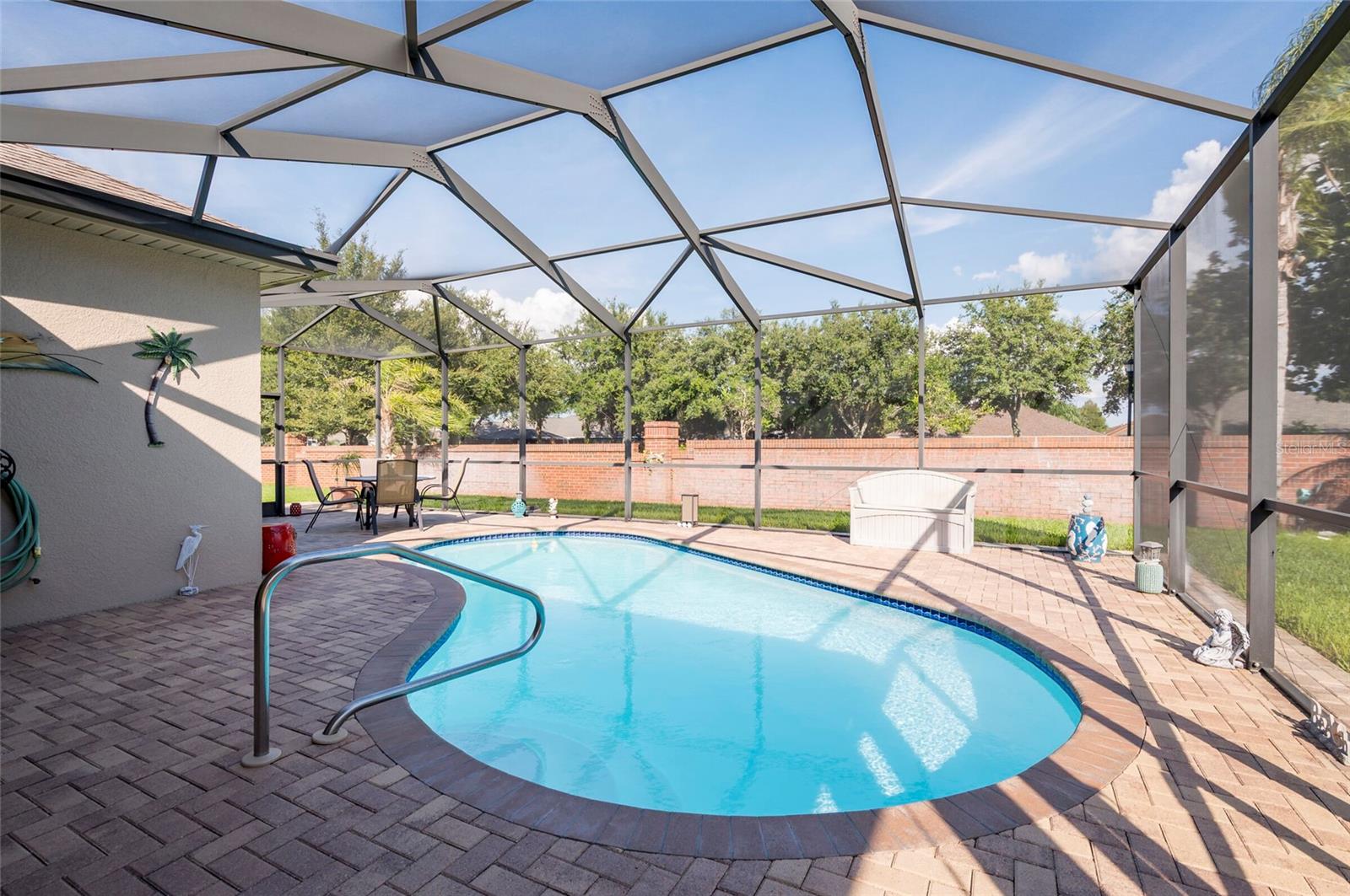 Pavered pool deck
