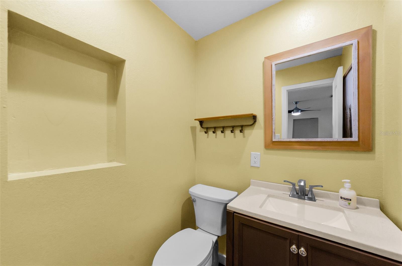 Half bathroom off of living room