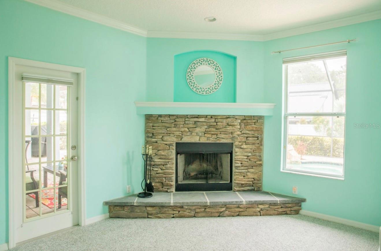 Primary Bedroom Sitting Area with Fireplace