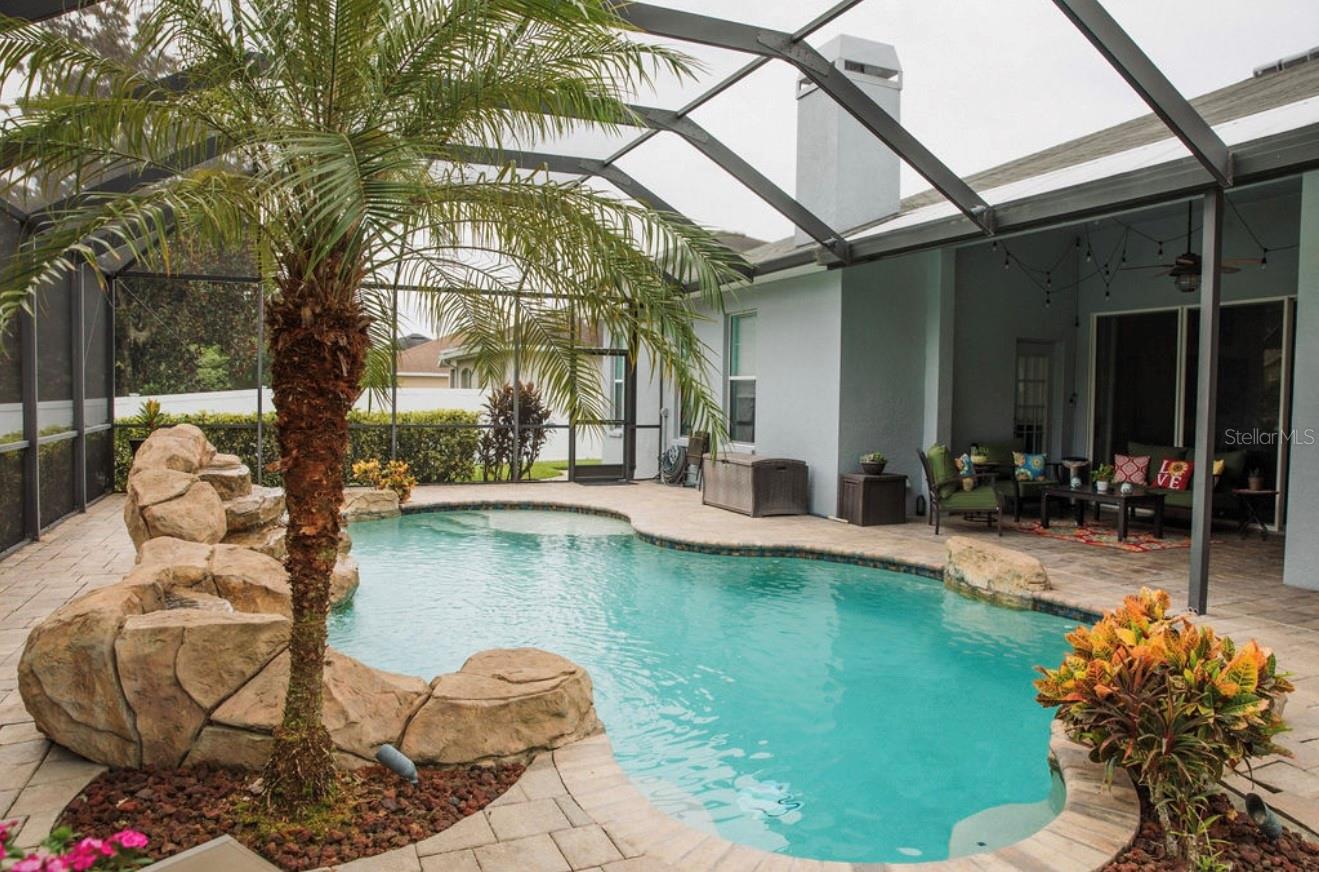 Pool with Waterfall  Feature
