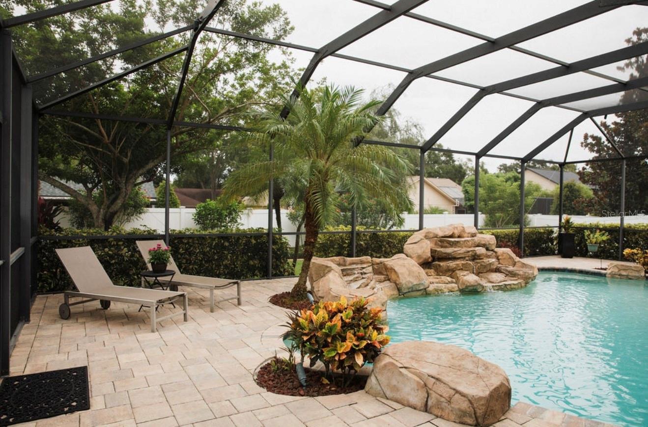 Pool Area with Waterfall Feature
