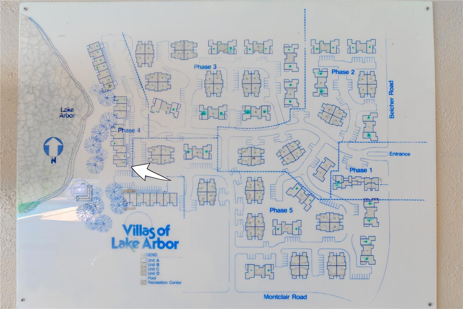 Clear community map helps residents and guests navigate Villas of Lake Arbor with ease.