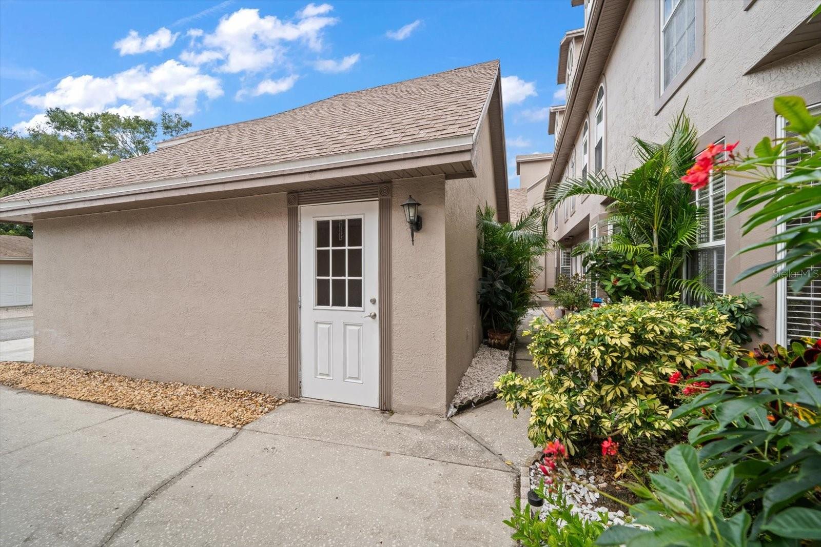 Entry to detached garage