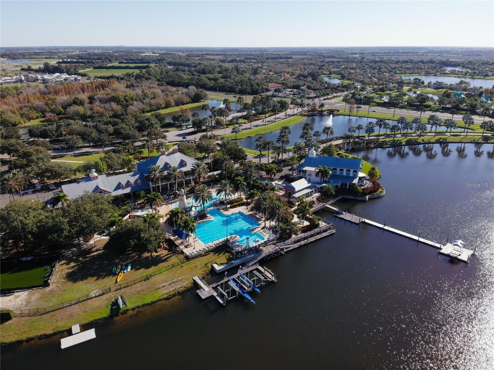 Aerial Pool/Dock View