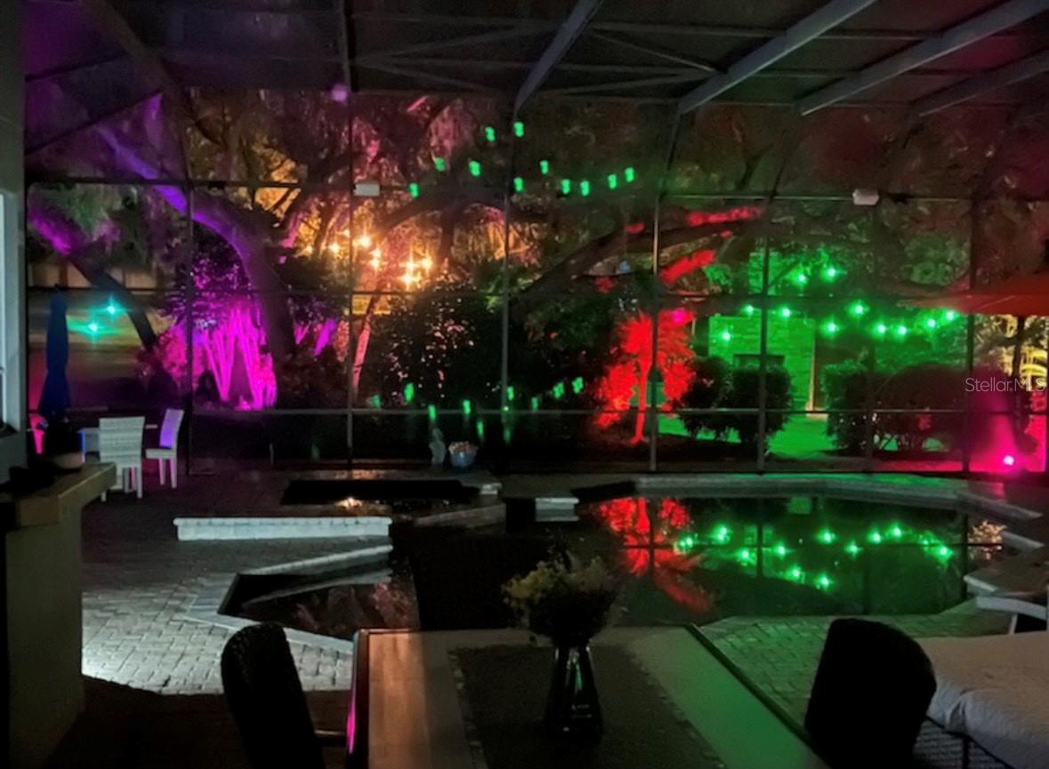 Pool evening lighting