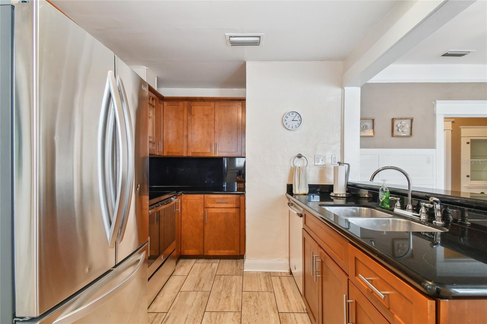 Wood cabinets with granite counters