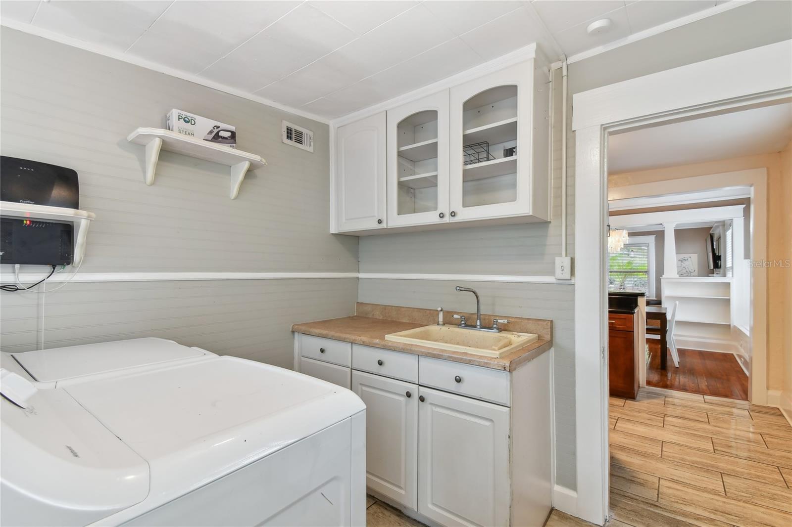 Laundry room with utility sink