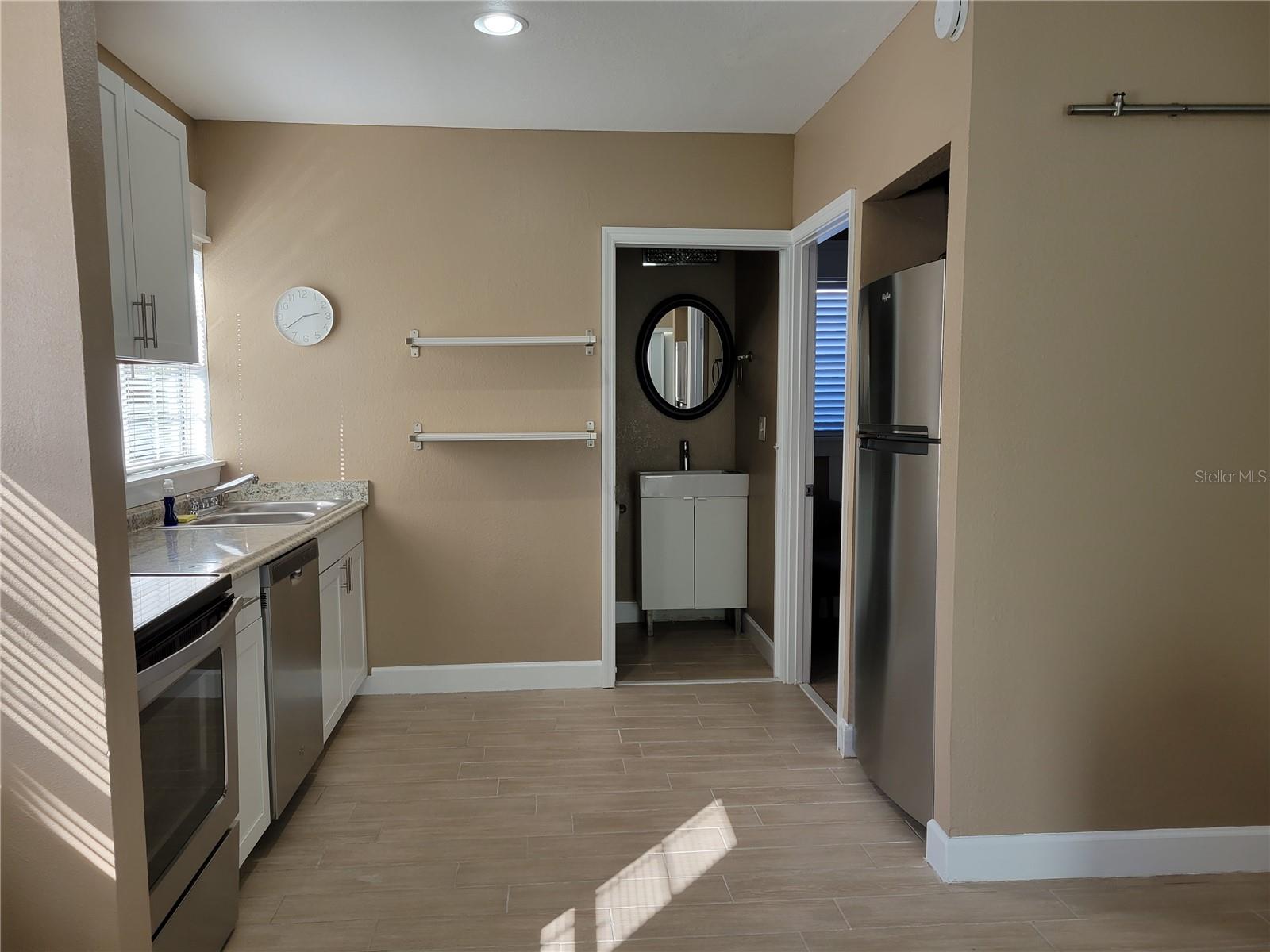 ADU kitchen and bath.